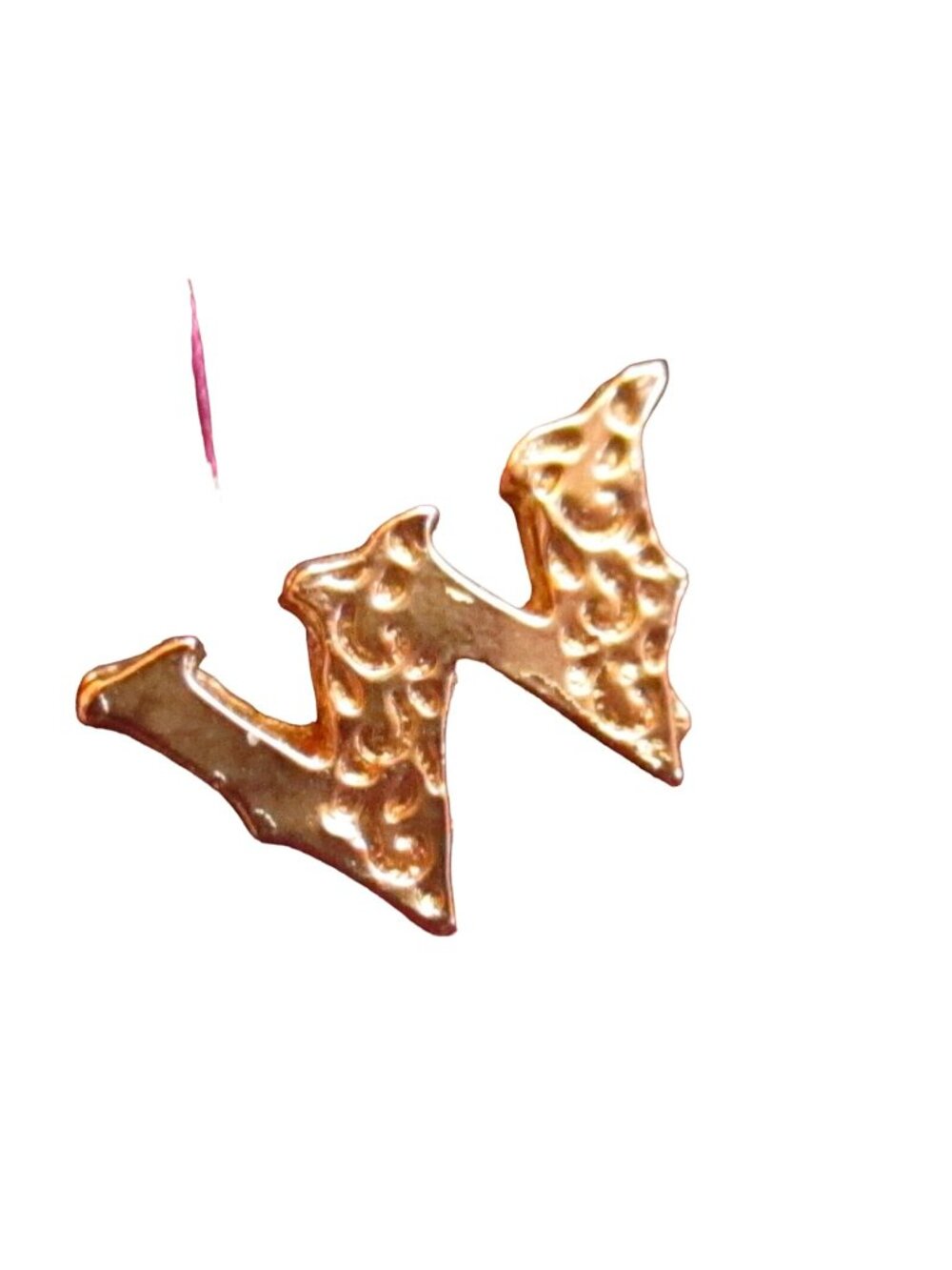"W" Monogram Brooch Pin Vintage Gold-Tone Jewelry Accessory